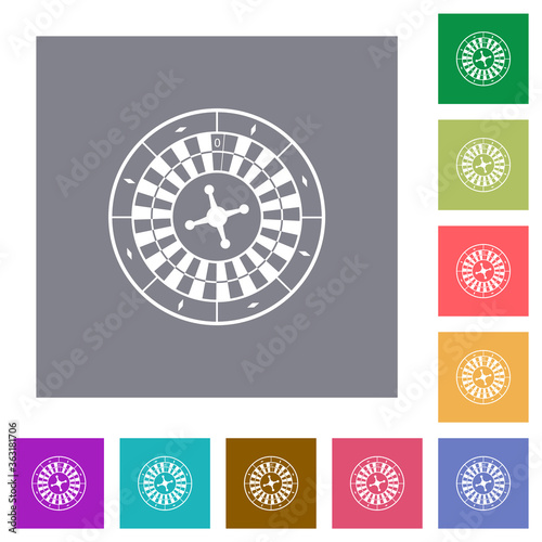 Roulette wheel square flat icons photo