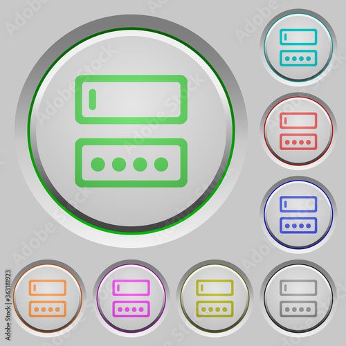 Entering login name and password push buttons