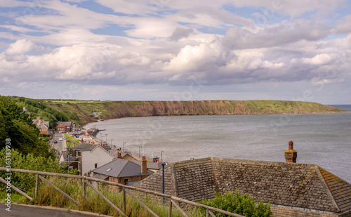 Panorama of the seaside town of Filey.