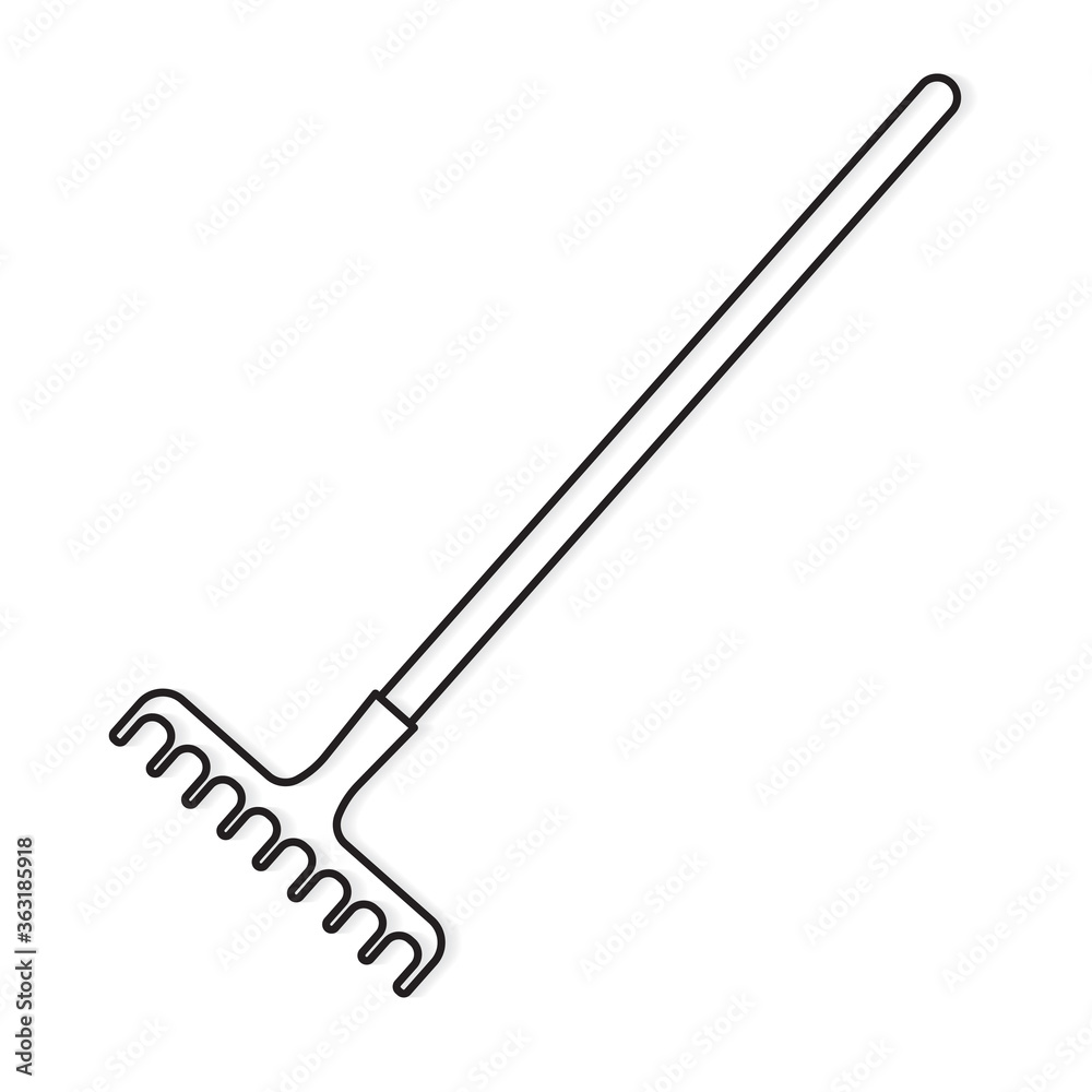 garden rake tool icon- vector illustration