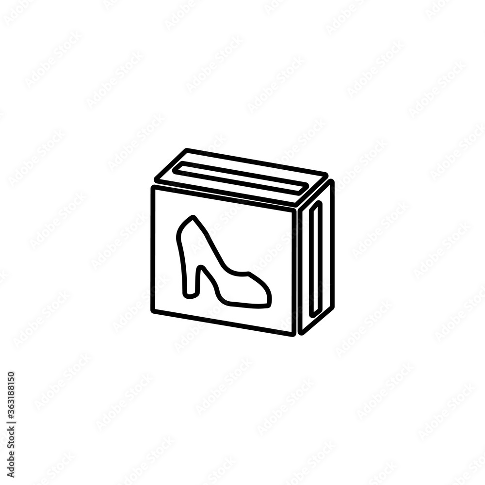 Elegant women's shoes on the box. Fashion shopping icon illustration. Elegant women's shoes on the box. Fashion shopping icon illustration.