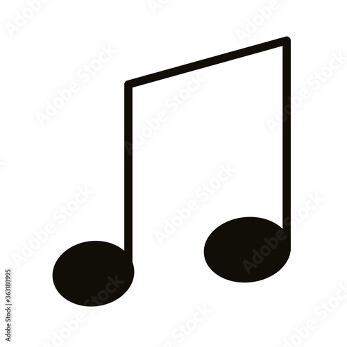 music note silhouette style icon