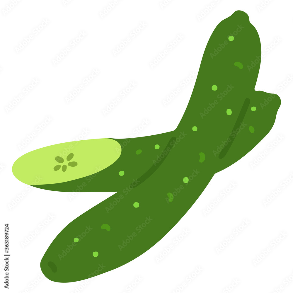 Flat colored green fresh cucumbers Flat colored green fresh cucumbers
