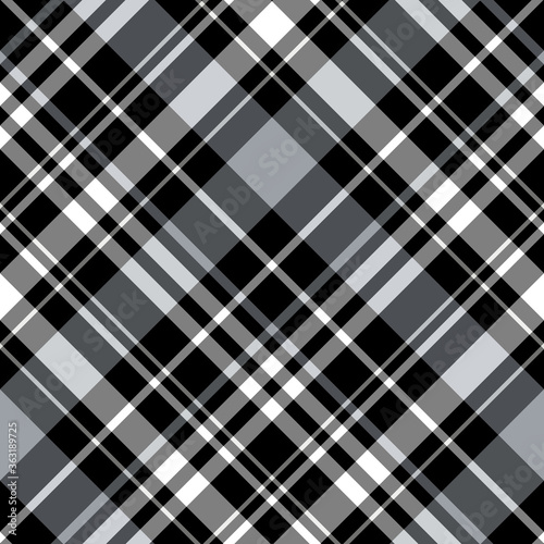 Seamless pattern in simple gray, black and white colors for plaid, fabric, textile, clothes, tablecloth and other things. Vector image. 2