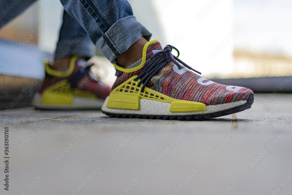 Pharrell Williams Human Race Body and Earth NMD by Adidas foto de Stock |  Adobe Stock