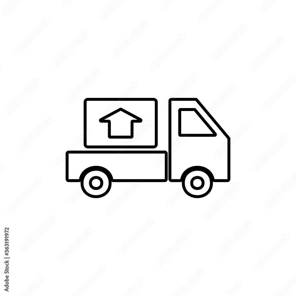 Cargo truck icon illustration isolated on white background.