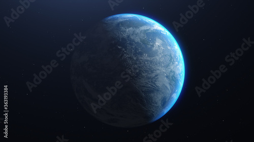 Earth in galaxy. Elements of this image furnished by NASA. 3d illustration