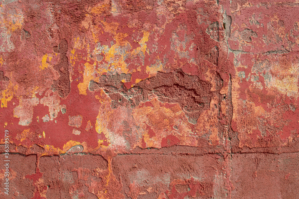Old, red wall. Old, red wall.