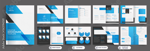 Brochure template layout design, minimalist business profile template layout, 16 pages brochure, annual report minimal template layout design, multipage brochure template layout.