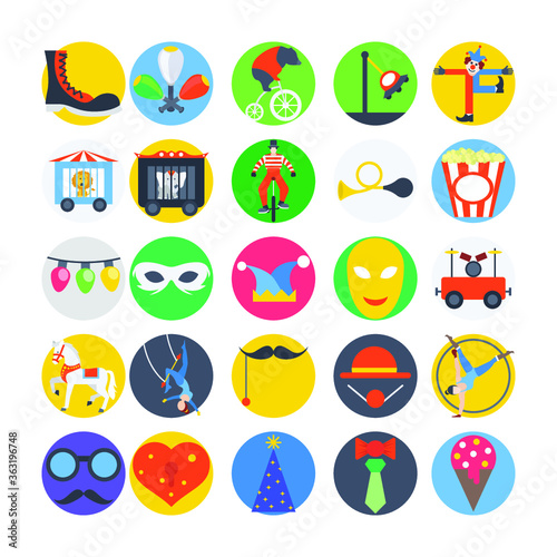 Circus Colored Vector Icons 3