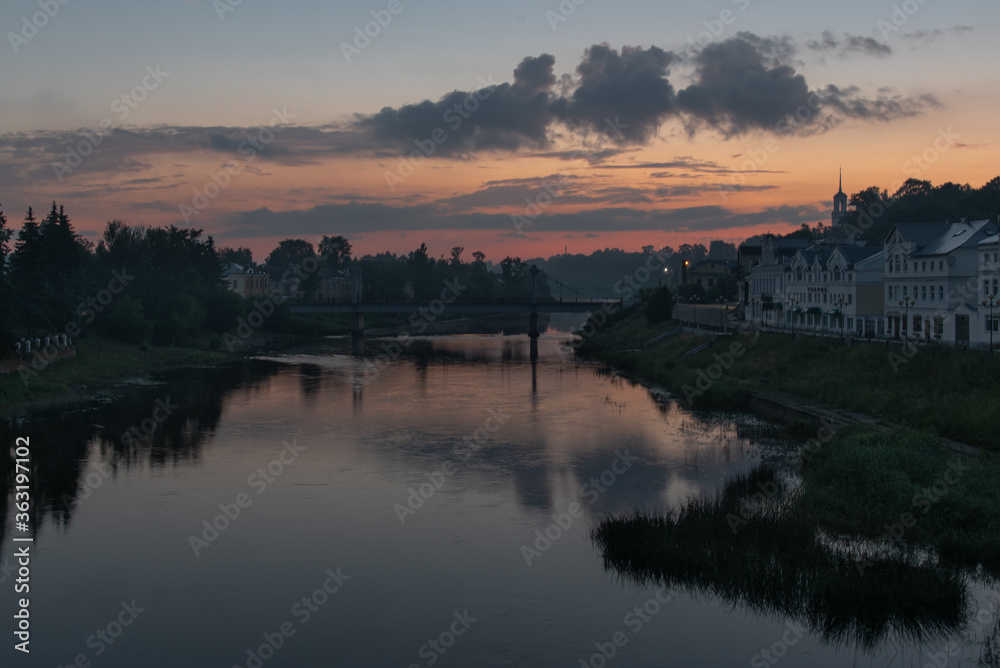 sunrise over the river