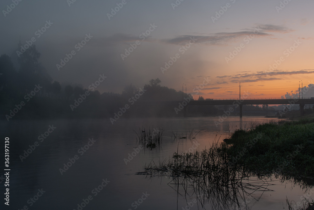 Fototapeta premium sunrise over the river
