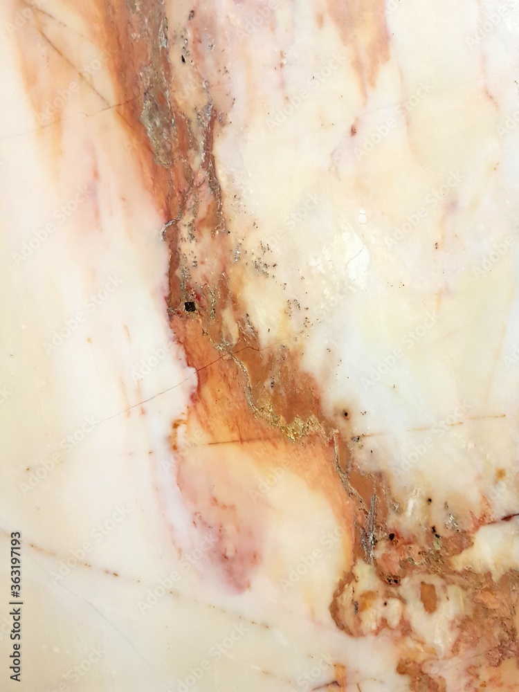 Fototapeta premium Pink textured marble background. Glossy surface, natural pattern. Natural material, rock.