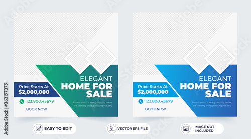 Real Estate Social Media Post and Instagram post template Layout design.