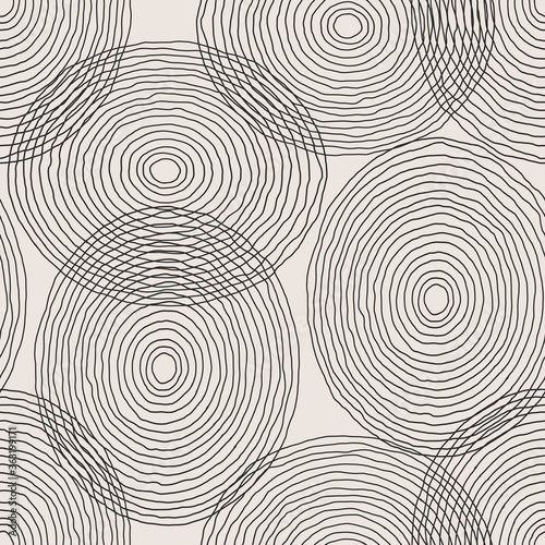 Trendy minimalist seamless pattern with abstract creative artistic hand drawn composition