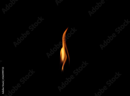 Beautiful bright fire flame on black background