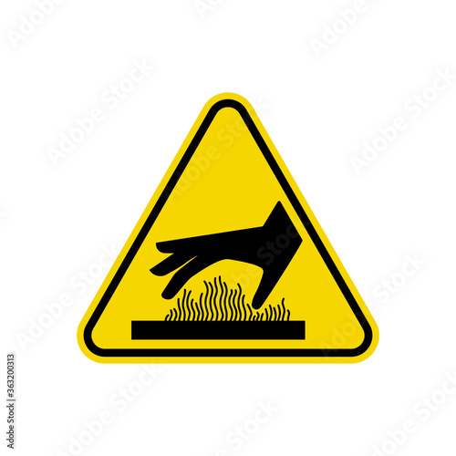 Burn Hazard Sign. ISO Triangle Warning Symbol Simple, Flat Vector, Icon You Can Use Your Website Design, Mobile App Or Industrial Design