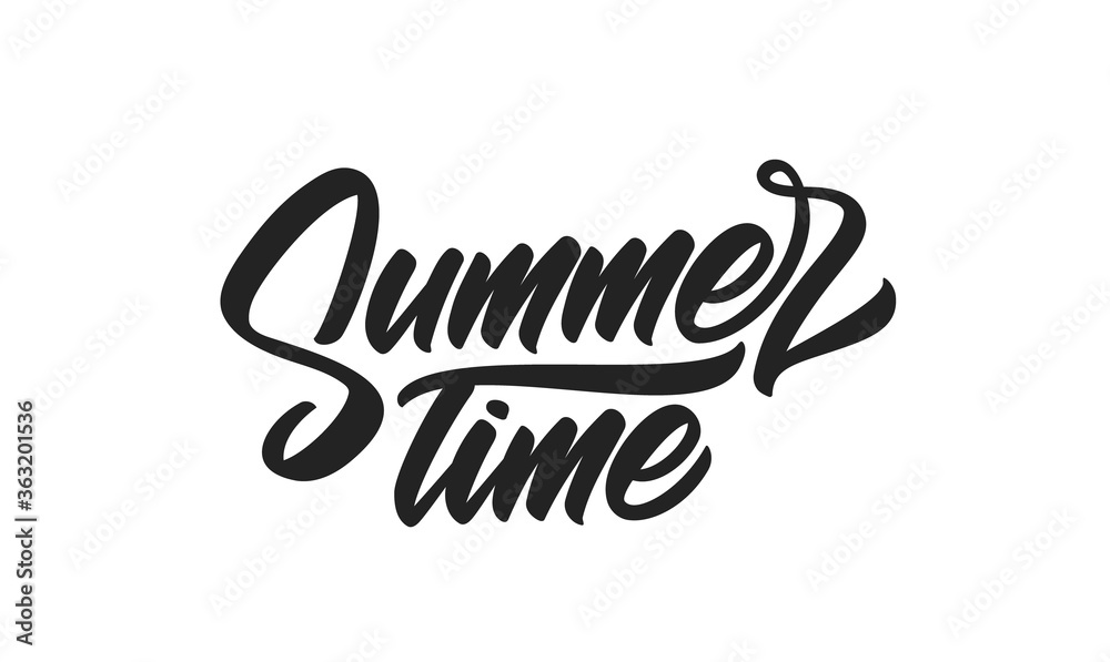 Obraz premium Vector Brush type lettering of Summer Time isolated on white background.