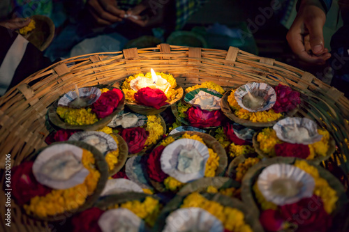 Photography lamp kindling at varanasi.