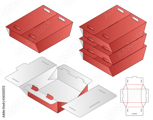 Box packaging die cut template design. 3d mock-up