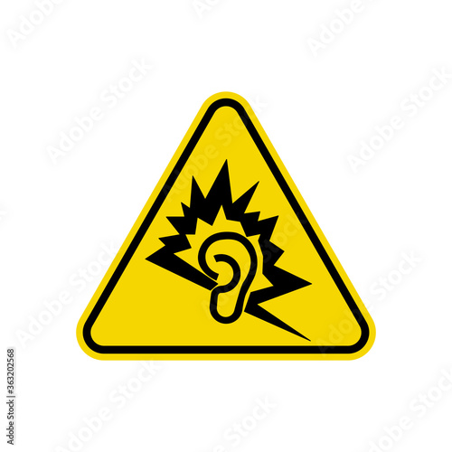 Loud Noise Sign. Yellow Triangle Warning Symbol Simple, Flat Vector, Icon You Can Use Your Website Design, Mobile App Or Industrial Design. Vector Illustration