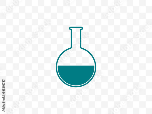 Biology, experiment, flask icon. Vector illustration, flat design.