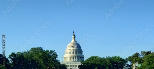 usa washington DC capital dome blue sky indian statue