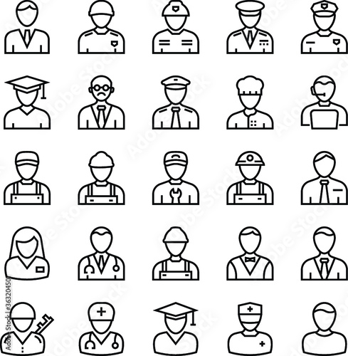 Professions Outline Vector Icons 1