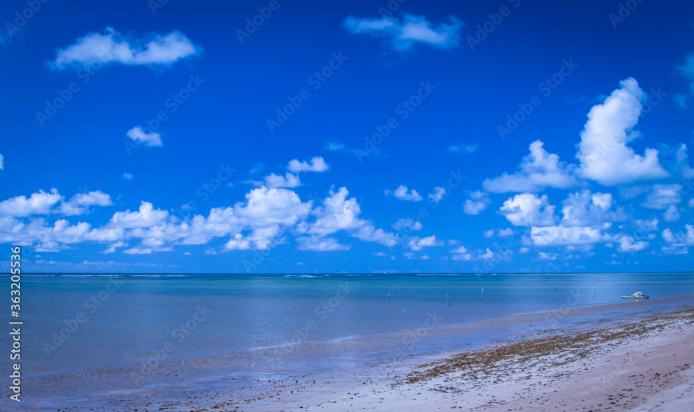 Sea and Sand beach background. Vacation or Holiday in summer.
Lifestyle relaxing concept.