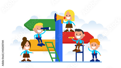 Business team chooses a direction.
