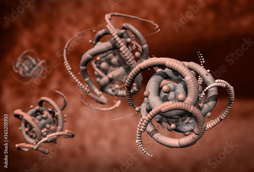 New virus forms inside an organism 3d