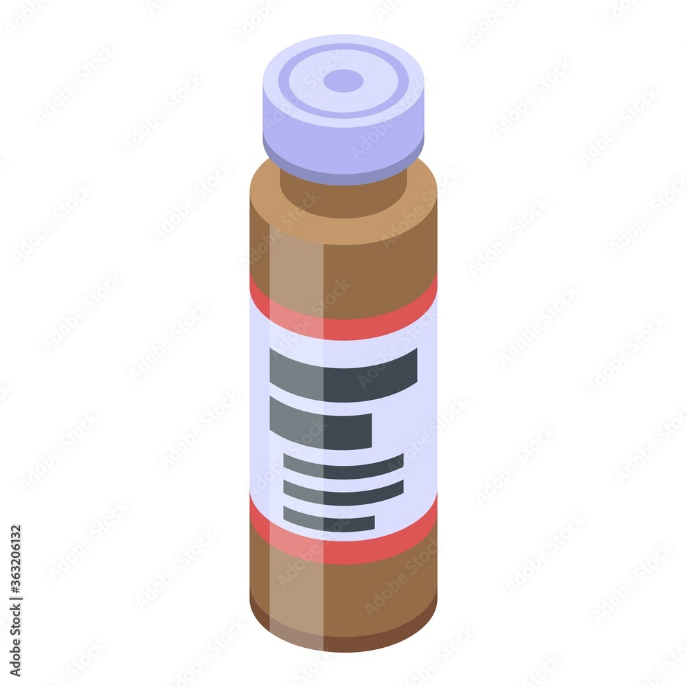 Medical syringe jar icon. Isometric of medical syringe jar vector icon for web design isolated on white background