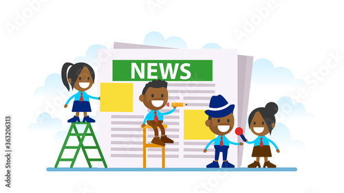 African people create a newspaper.
