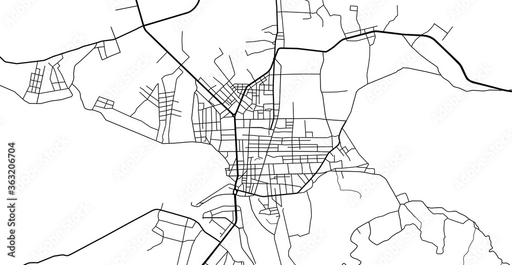 Urban vector city map of Kon Tum, Vietnam