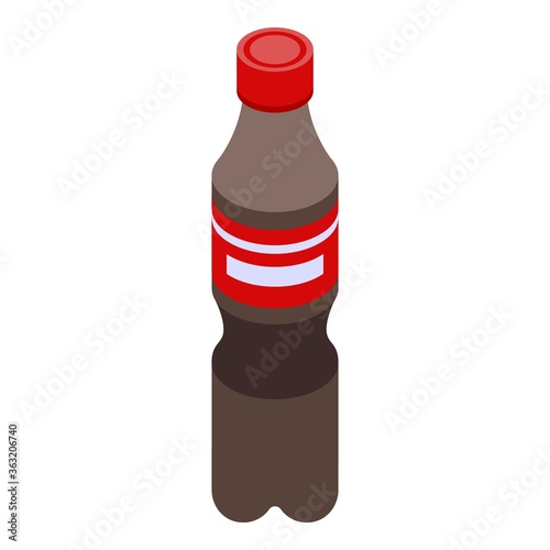 Cola plastic bottle icon. Isometric of cola plastic bottle vector icon for web design isolated on white background