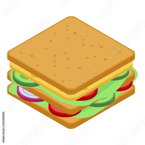 School sandwich icon. Isometric of school sandwich vector icon for web design isolated on white background