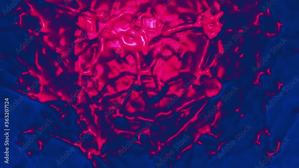 pink shiny paint seethes on a blue background. loop abstract animation pink shiny paint seethes on a blue background. loop abstract animation