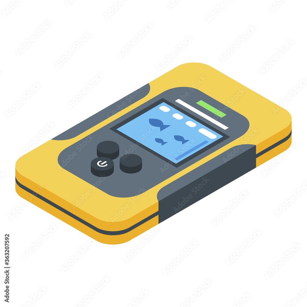 Fototapeta premium Catch fish echo sounder icon. Isometric of catch fish echo sounder vector icon for web design isolated on white background