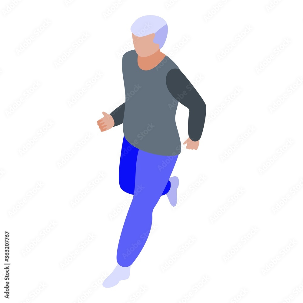 Running senior man icon. Isometric of running senior man vector icon for web design isolated on white background
