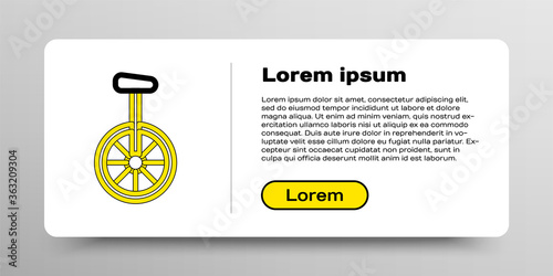 Line Unicycle or one wheel bicycle icon isolated on white background. Monowheel bicycle. Colorful outline concept. Vector.