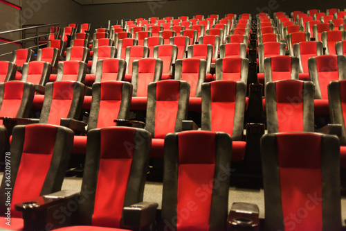 Empty chairs in the university auditorium for study