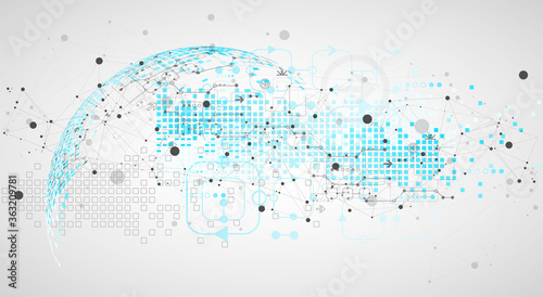 Vector illustration, Hi-tech digital technology and engineering theme.  Abstract background, communication  innovation concept.