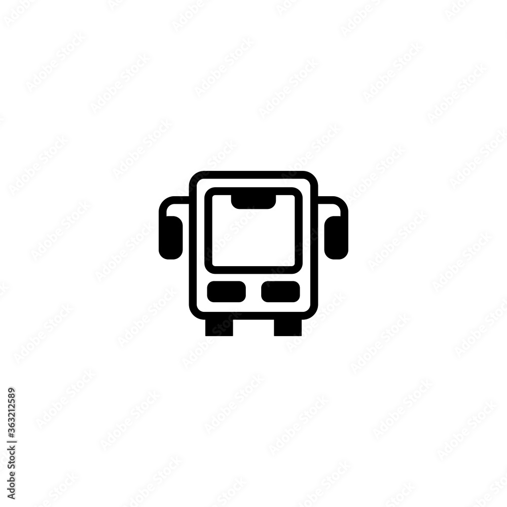 Public transport icon vector in black flat glyph, filled style isolated on white background Public transport icon vector in black flat glyph, filled style isolated on white background