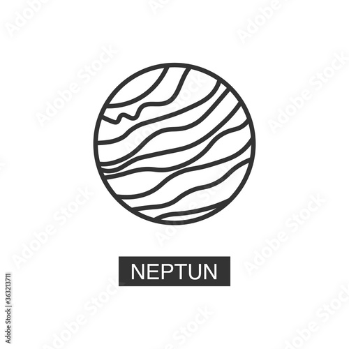 Vector planet Neptune space Icon.