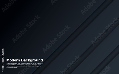 Illustration vector graphic of abstract background black and blue color with blue line modern