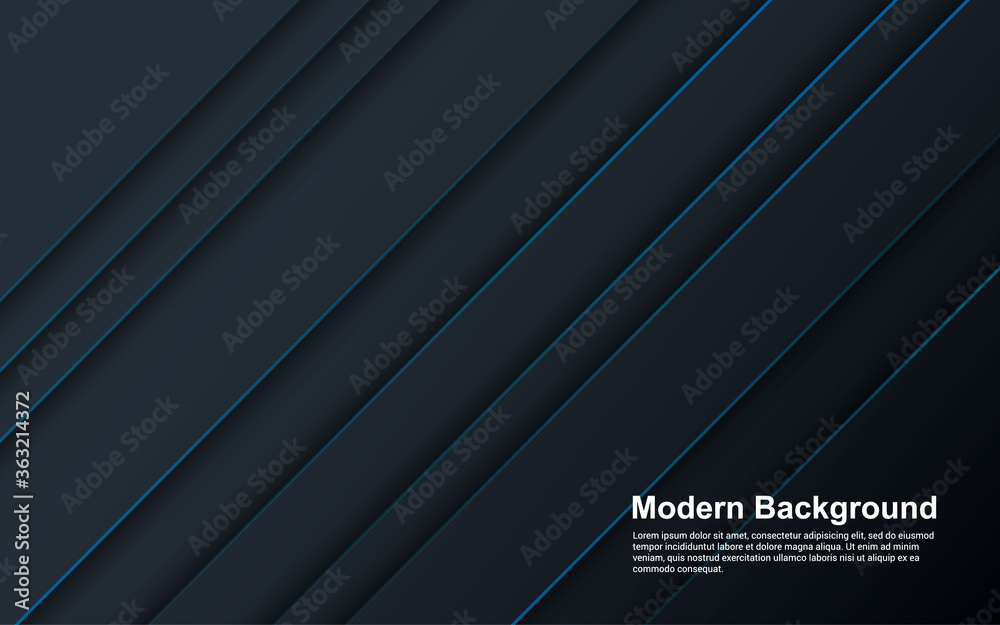 Obraz premium Illustration vector graphic of abstract background black and blue color with blue line modern