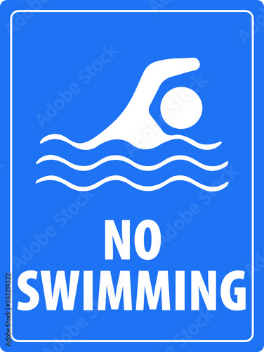 NO SWIMMING ALLOWED DO NOT SWIM BANNED PROHIBITED DEEP WATER FLASH FLOODS RISK NOTICE WARNING SIGN VECTOR ILLUSTRATION EPS