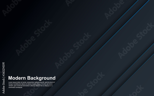 Illustration vector graphic of abstract background black and blue color with blue line modern