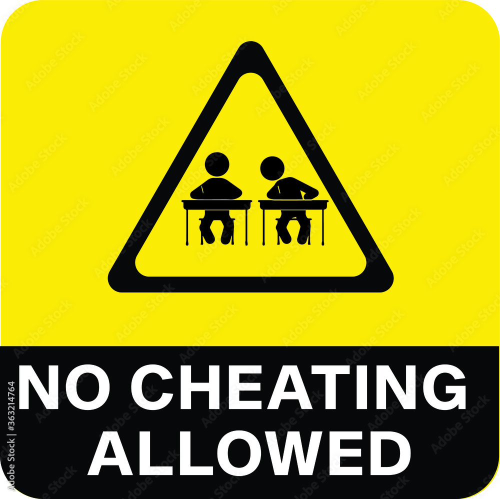 Vetor de NO CHEATING ZONE DO NOT CHEAT IN THE EXAM HALL DEGREE AT RISK ...