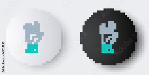 Line Vulcan salute icon isolated on grey background. Hand with vulcan greet. Spock symbol. Colorful outline concept. Vector.